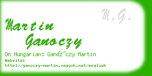 martin ganoczy business card